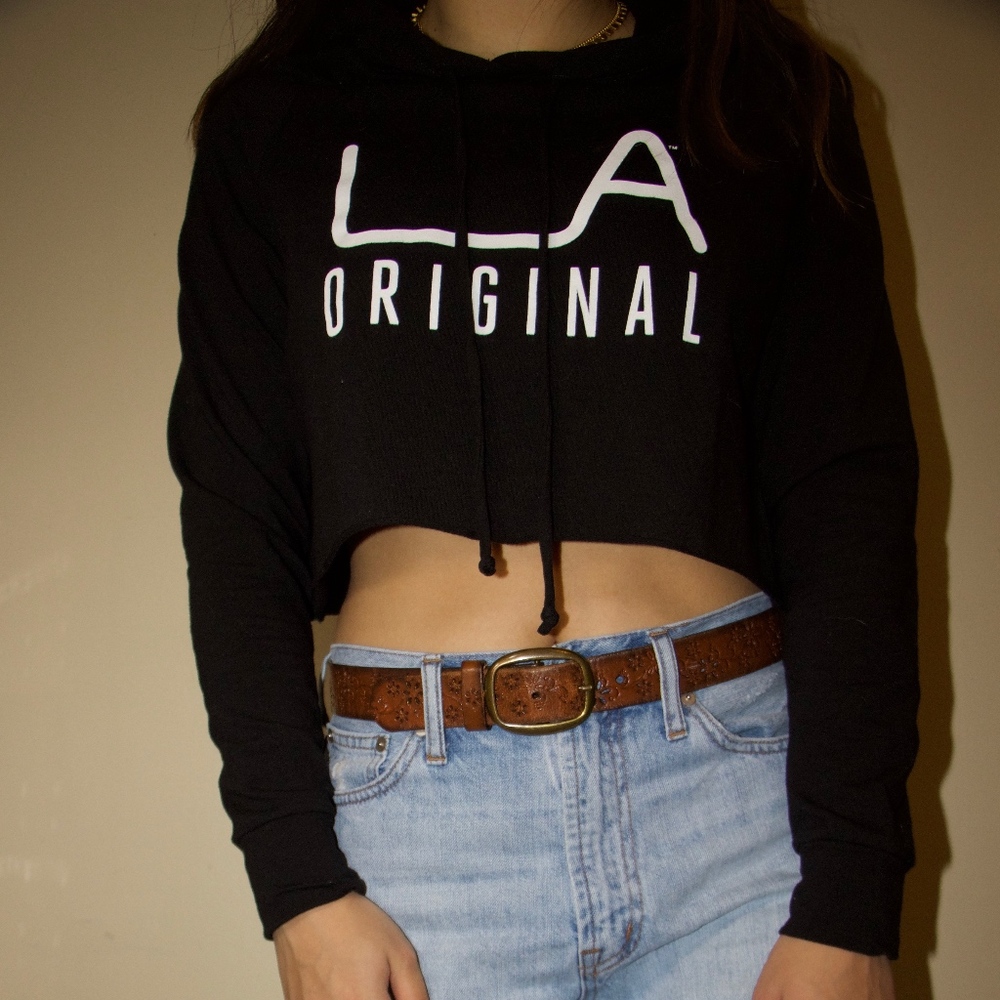 Black LA Crop Sweatshirt